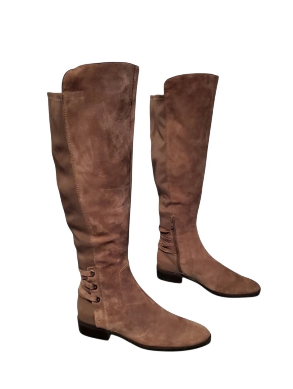 Vince Camuto Pauletta Tall Beige Leather Riding Boots Women's Size 8.5M